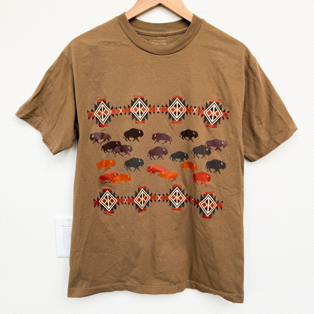 Pendleton Graphic Buffalo Tee Brown Size S - image 1
